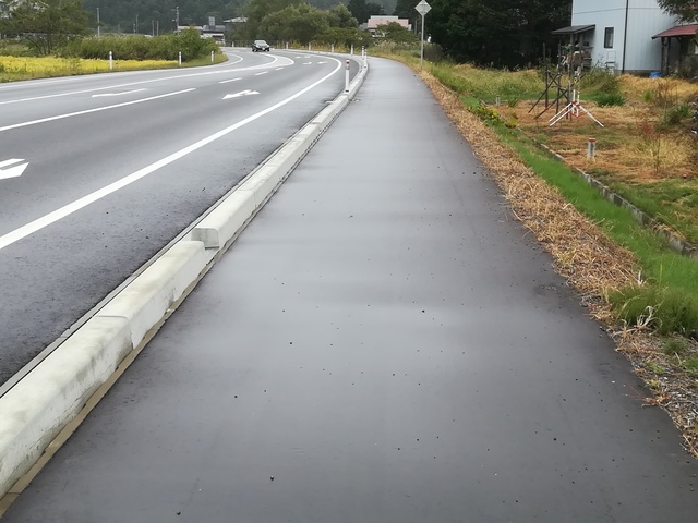 島バイパスの歩道の画像